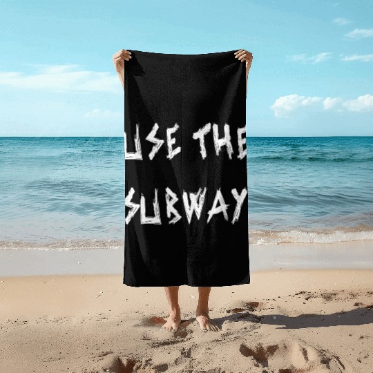 Use The Subway yellow Beach Towels