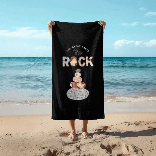 Great Lakes Rock Colored Rock Stack Petoskey Stone Beach Towels