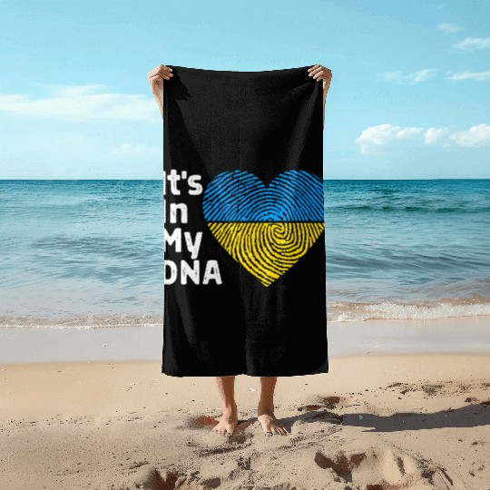 It'S In My Dna Ukraine I Stand With Ukraine Beach Towels