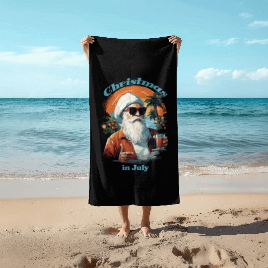 Beachside Santa | "Christmas in July" Festive Beach Towels