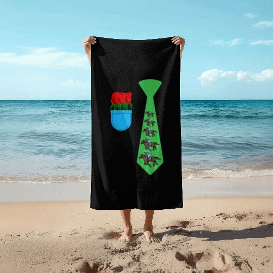 Funny Horse Racing Tuxedo Costume Race Horse Tie Beach Towels