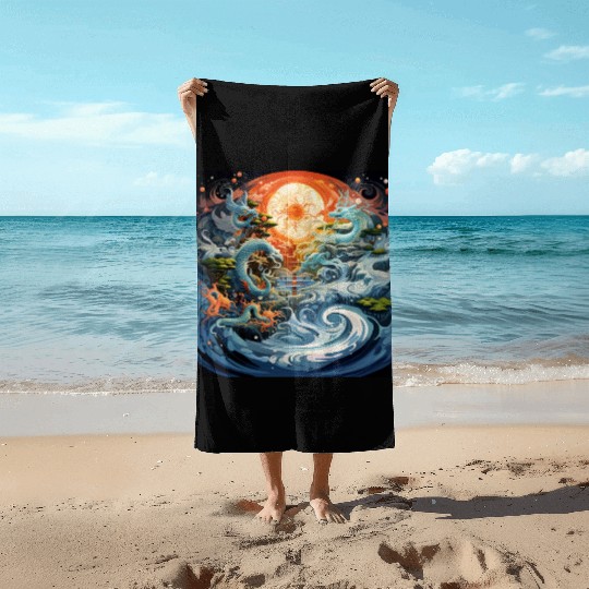 Trippy Time Of Adventure [Surreal Aesthetic] Beach Towels