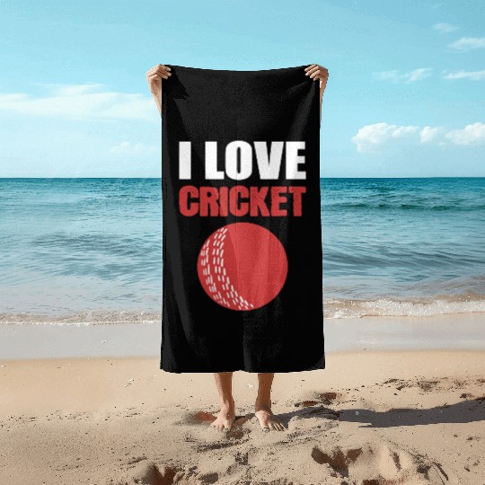 I Love Cricket Sport Coach Gift Beach Towels