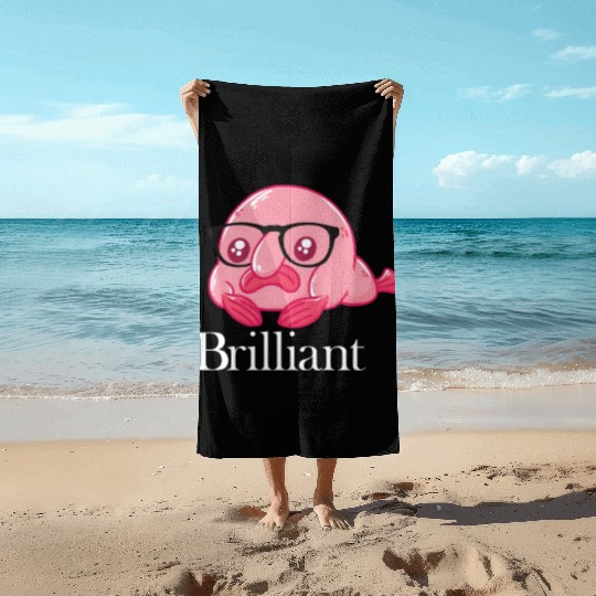 Brilliant Blobfish Nerd Geek Smart Blobfish Beach Towels