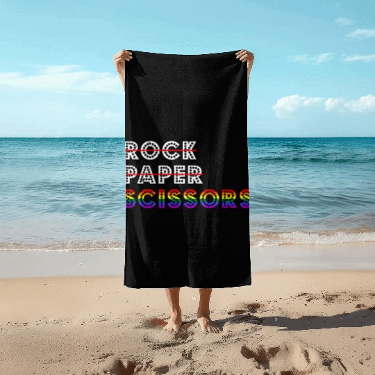 Rock Paper Scissors LGBT For Lesbians Lesbian Gay Beach Towels