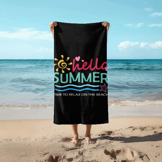 Hello summer Beach Towels