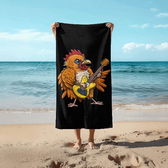 Groovy Cheese: Strumming to Cheesy Melodies Beach Towels