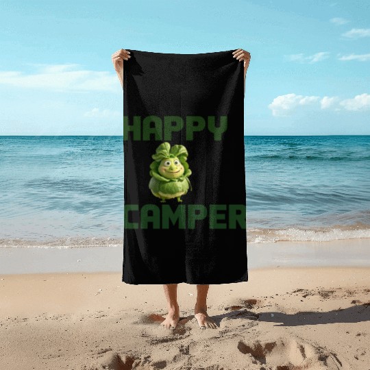happy camper Beach Towels