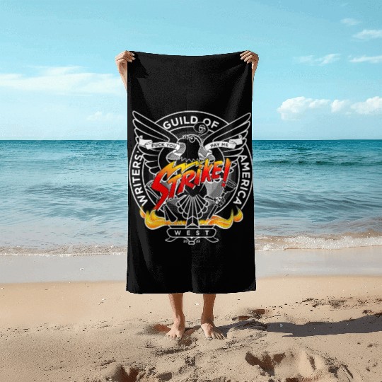 WGA Strike! Seal White Line with Uncensored FYPM Beach Towels