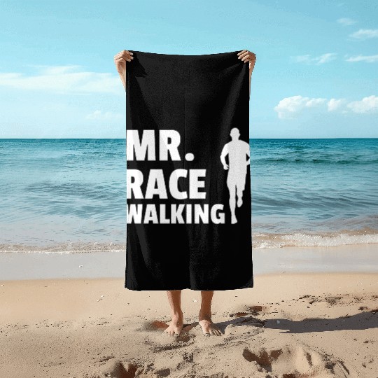 MR. race walking, Race walking Beach Towels