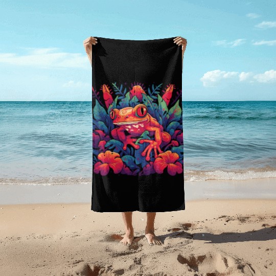 Wild Poison Frog Goth Goblincore Fairycore Gothic Beach Towels