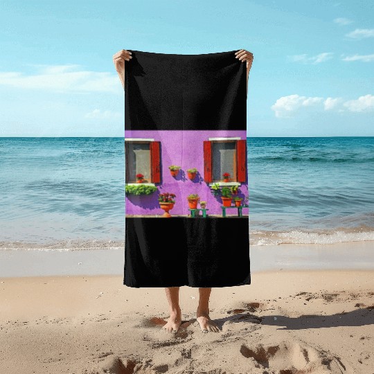 Windows of Venice Italy 1904 Beach Towels