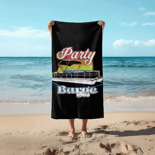 Pontoon Boat Retro Party Barge Lake Life Beach Towels