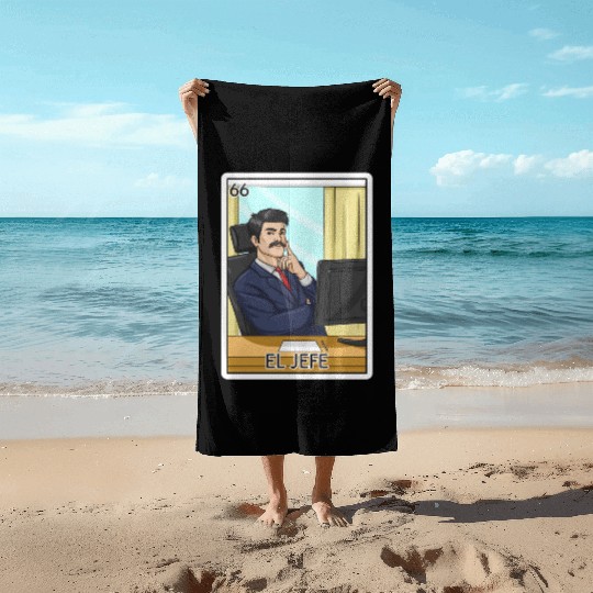 El Jefe The Boss Card Mecan Lottery The Chief Beach Towels