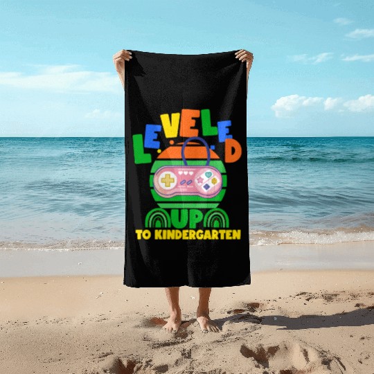 Level up to kindergarten, back to school Beach Towels