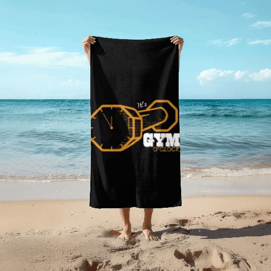It's Gym O'clock Musculation Fitness Workout Beach Towels