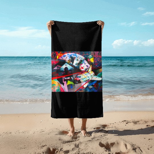 Moonshot Surreal Space Fantasy Beach Towels