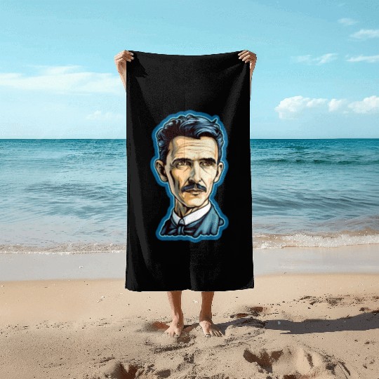 Nikola Tesla Physics Nerd Geek Beach Towels