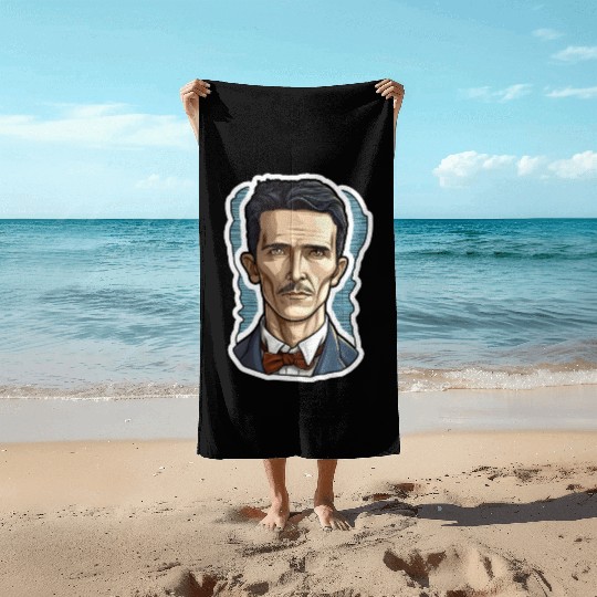 Nikola Tesla Physics Nerd Geek Beach Towels