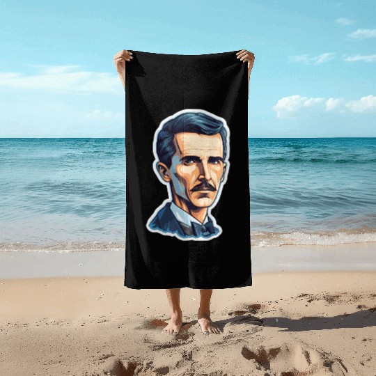 Nikola Tesla Physics Geek Nerd Beach Towels