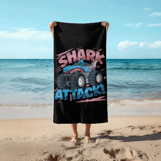 Monster Truck Shark Attack Week 2023 Beach Towels