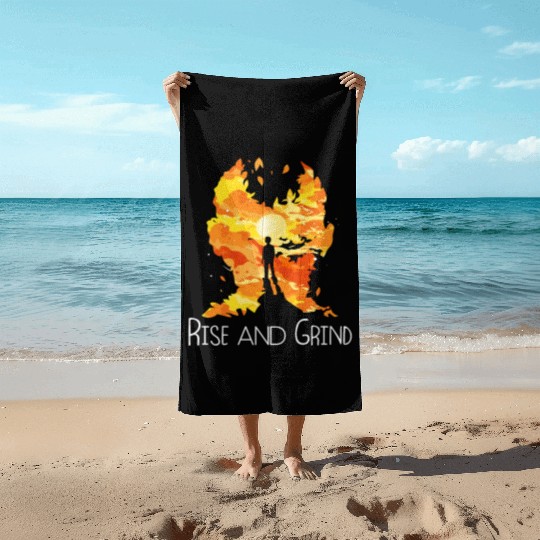 Rise and Grind Beach Towels