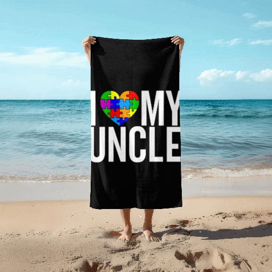 I Love my Uncle Beach Towels