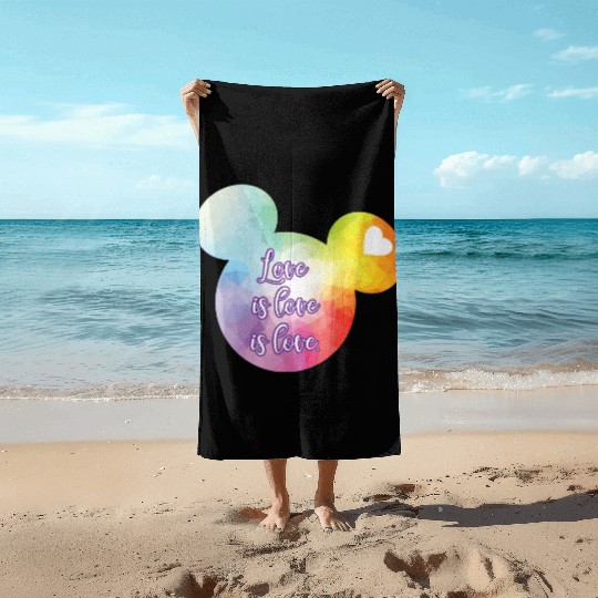 Right Chest Love Is Love Beach Towels
