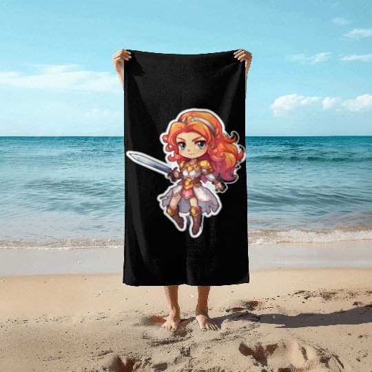 Warrior Princess Adventure Beach Towels