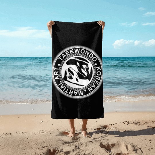 TAEKWONDO FIST YING YANG Beach Towels