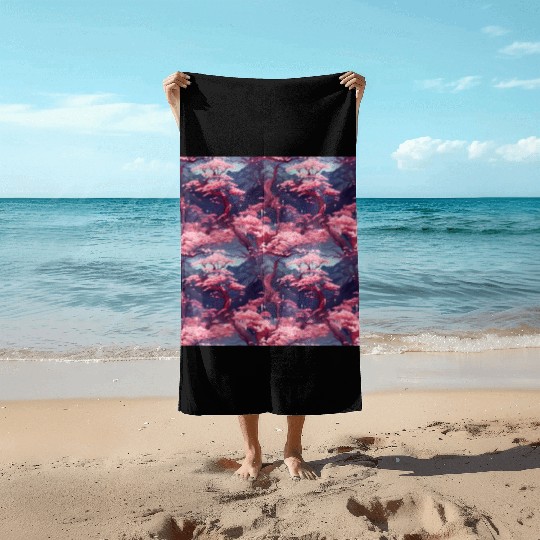 Anime Euphoria: Fantasy Cherry Blossom Dreamscape Beach Towels