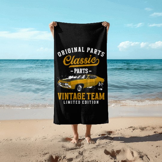 Classic Car Muscle Car Driver Beach Towels