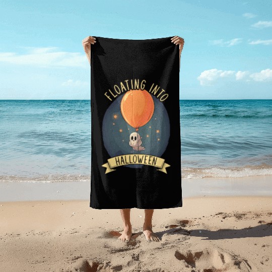 Balloon Halloween Trick Or Treat Spooky Boo Ghost Beach Towels
