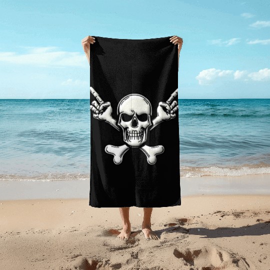 #1 Skull & Bones Beach Towels