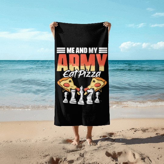 Funny Board Game Sports Humor For A Pizza Lover Beach Towels