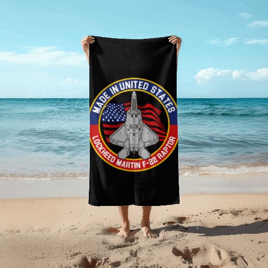 F 22 Raptor Made in USA Beach Towels