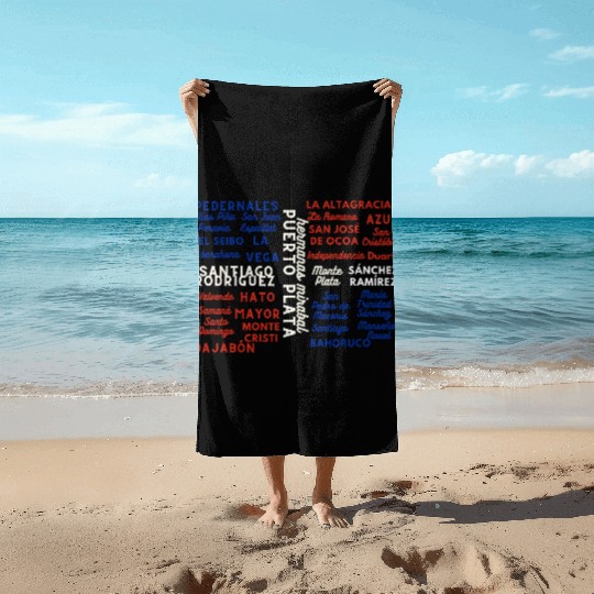 Dominican Cities: Provincias Dominican Republic Beach Towels