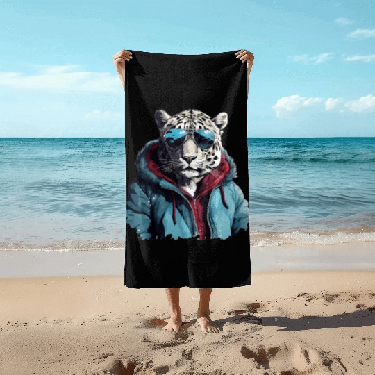 Street Style Snow Leopard | Leopard Lovers Beach Towels