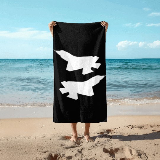 F35 silhouette Beach Towels