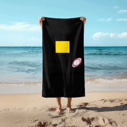 Rugby s naughty card, yellow card Beach Towels