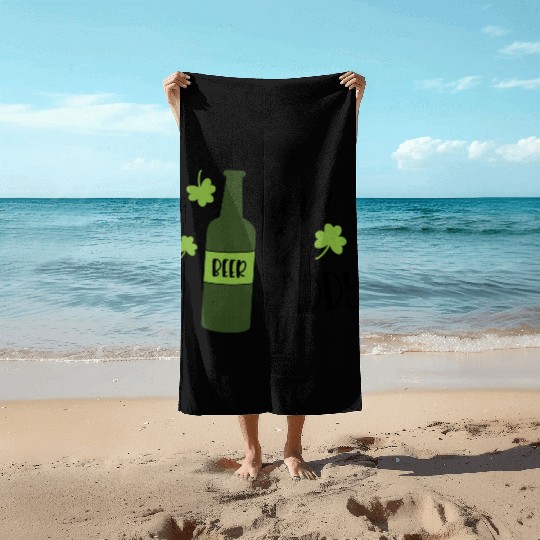 Here To Paddy Beer Drinking Clover Irish Beach Towels