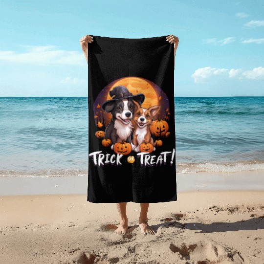 Halloween Cute Dogs Trick or Treat Dog Lovers Beach Towels