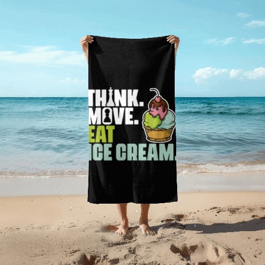 Funny Board Game Enthusiast For Ice Cream Lover Beach Towels