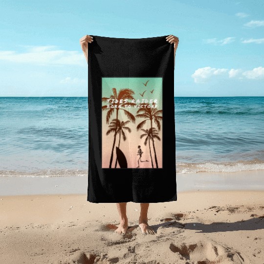 Tides raider, born to victory Beach Towels
