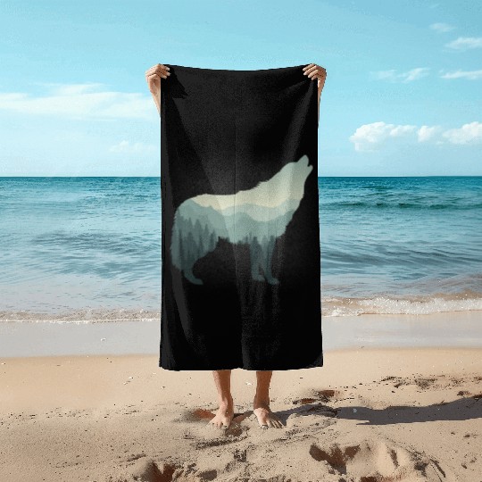 Lone Wolf Survives The Mountain Beach Towels