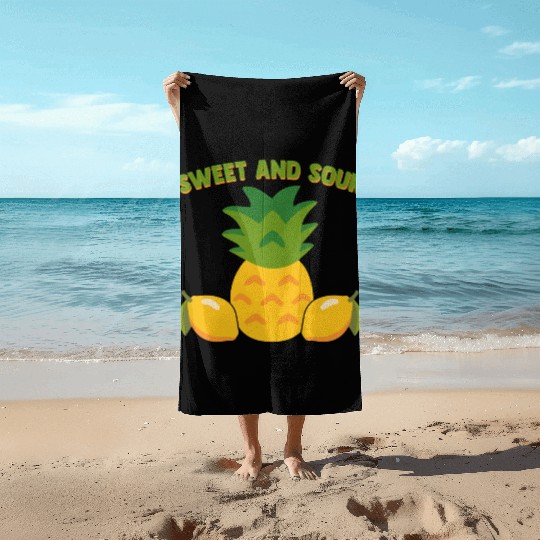 Pineapple And Lemon Vibes For Sweet And Sour Beach Towels