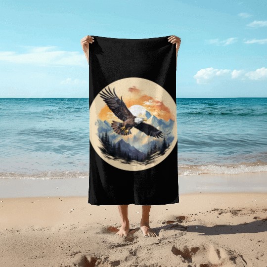Bald Eagle as America's Symbol Beach Towels