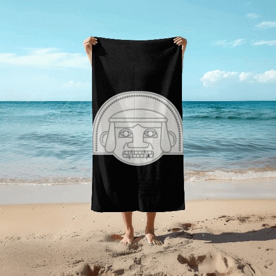Colombian San Agustin Pre Columbus Indigenous Beach Towels