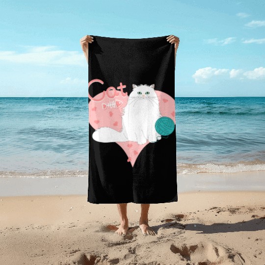 Love Persian Cat Beach Towels