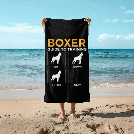 Boxer To Training Dog Obedience Dog Commands Beach Towels